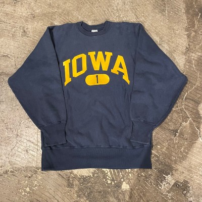 【激レアヴィンテージ】90sチャンピオンリバースウィーブIOWAボロ茄子紺