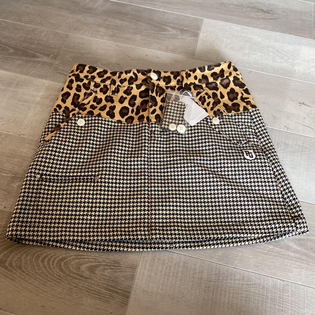 新品未使用 パーリーゲイツ スカート レディース ゴルフ 1レオパード柄