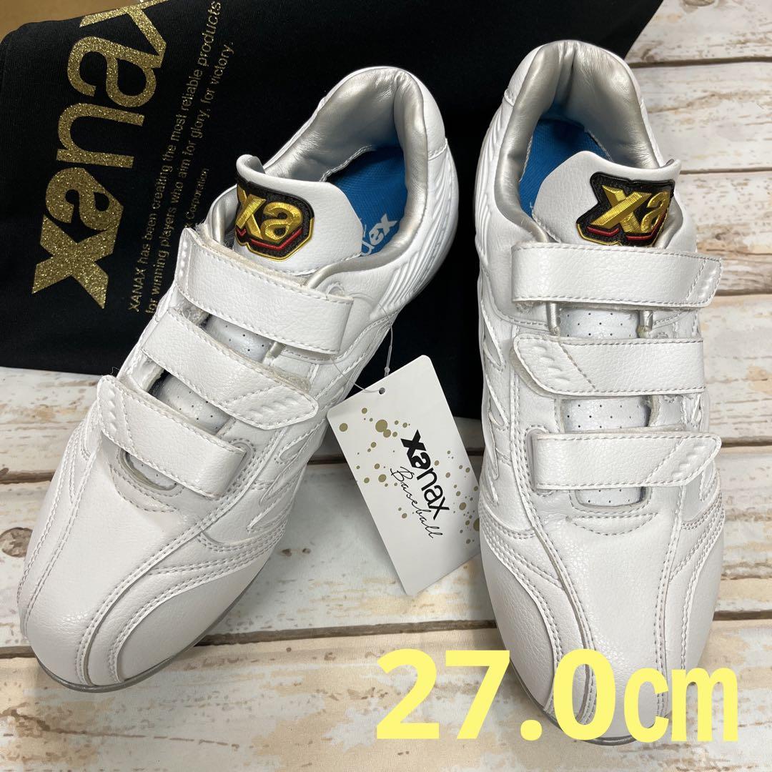 Xanax ベルト式樹脂底スパイク　白　27.0㎝　新品